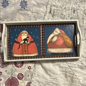 Nantucket home Festive Santa Serving Tray coaster